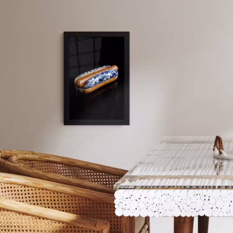 KitchenYeah - Cucina - Cornice per foto - Hot dog - Porcellana - Blu Delft - Cibo — 3