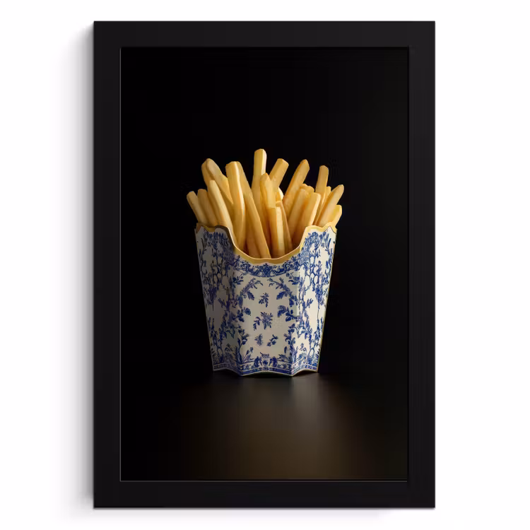 KitchenYeah - Cucina - Cornice per foto - Patatine fritte - Porcellana - Blu Delft - Cibo — 1