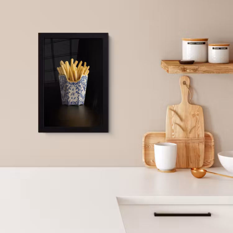 KitchenYeah - Cucina - Cornice per foto - Patatine fritte - Porcellana - Blu Delft - Cibo — 3