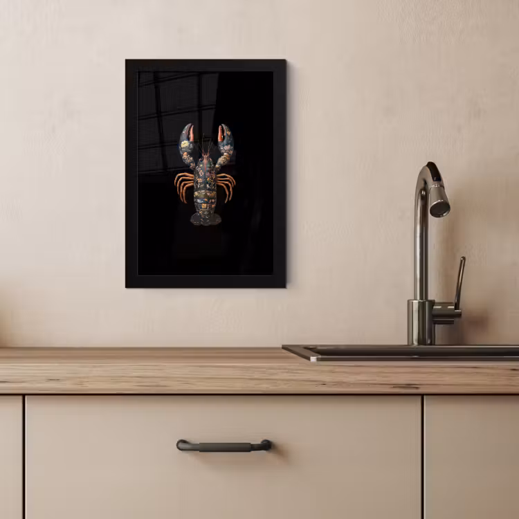 KitchenYeah - Cucina - Cornice per foto - Cancro - Nero - Motivo floreale - Artistico — 2