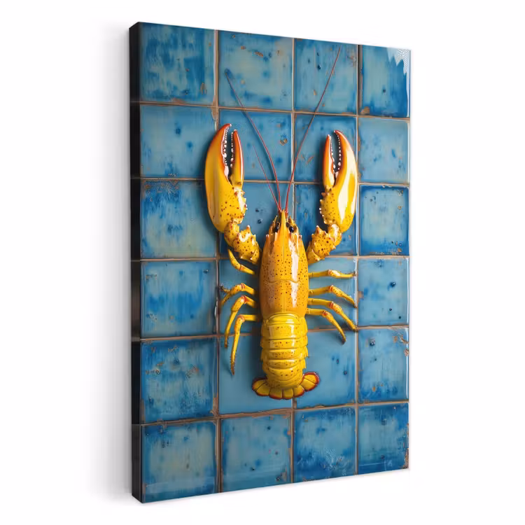 Dipinti su tela - Cancro - Giallo - Blu - Piastrelle — 1