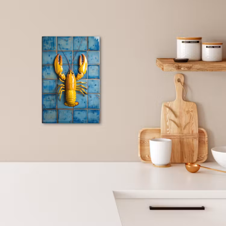 Dipinti su tela - Cancro - Giallo - Blu - Piastrelle — 3