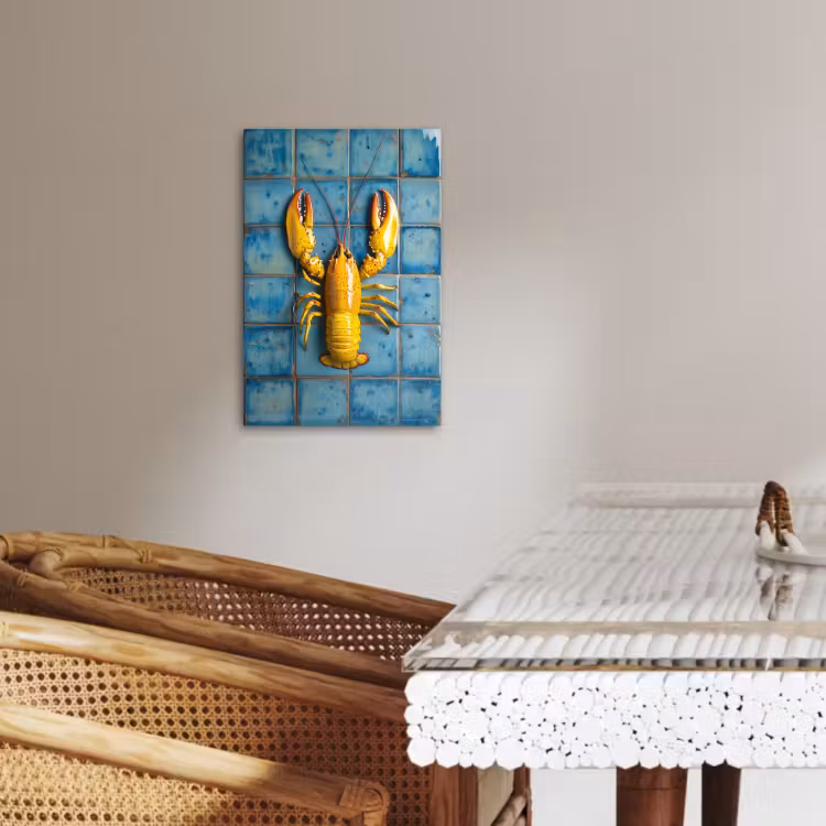 Dipinti su tela - Cancro - Giallo - Blu - Piastrelle — 4