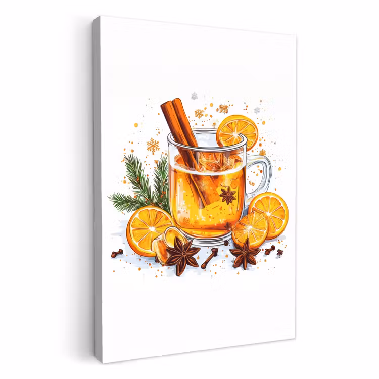 Dipinti su tela - Caldo - Tè - Arancia - Cannella — 1