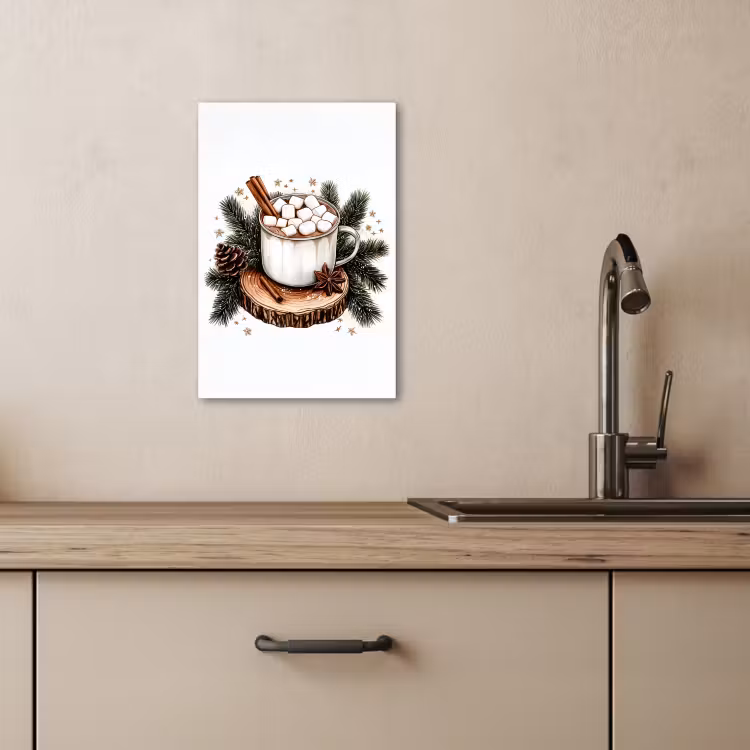Dipinti su tela - Inverno - Legno - Cioccolato al latte - Bevanda - Natale — 2