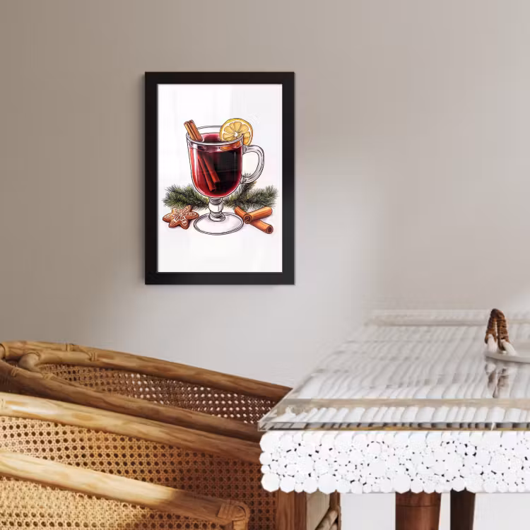 KitchenYeah - Cucina - Cornice per foto - Vino - Bere - Gluhwein - Inverno - Illustrazione - Natale — 4