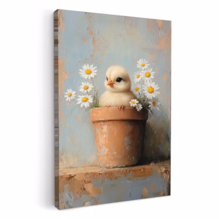 Vaso di fiori - Pulcino - Fiori — 1