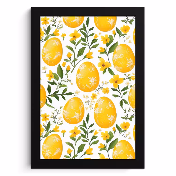 Cornice per foto - Fiori - Uova di Pasqua - Giallo — 1