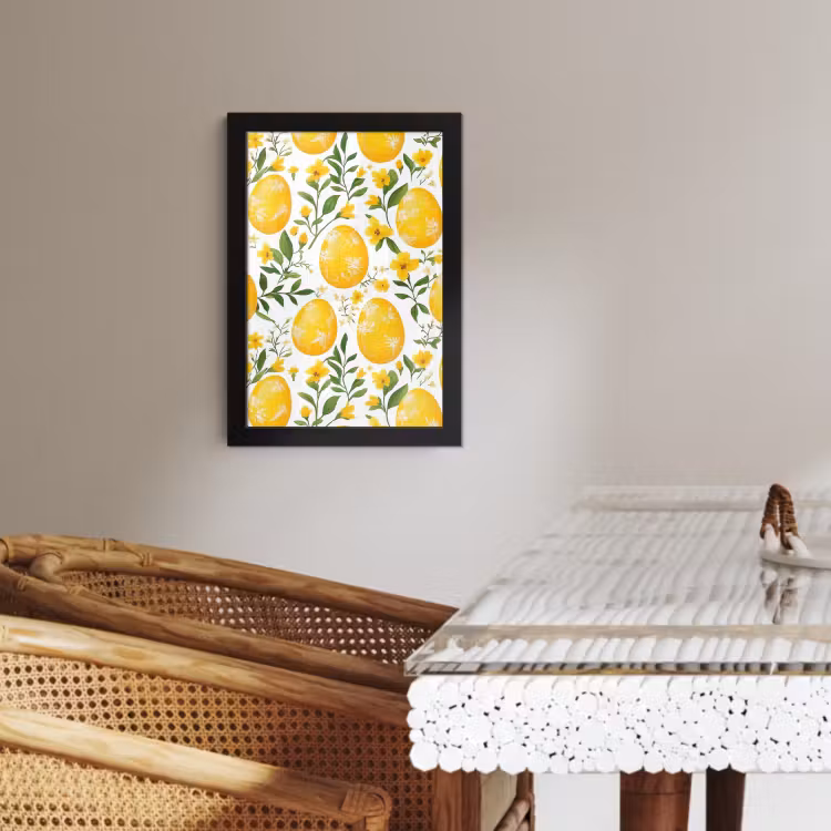 Cornice per foto - Fiori - Uova di Pasqua - Giallo — 3