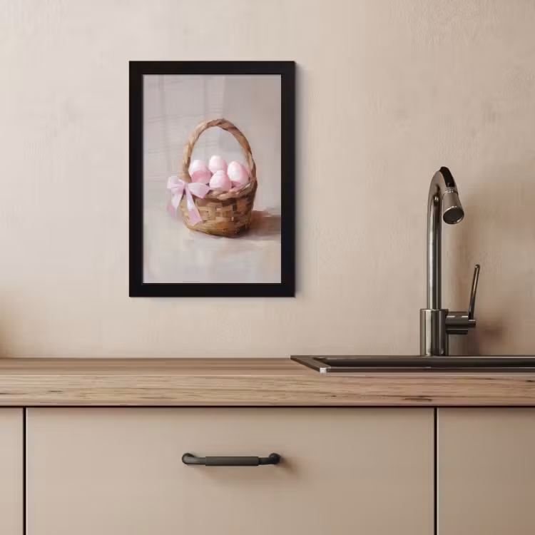 Cornice per foto - Cestino - Uova - Rosa — 2