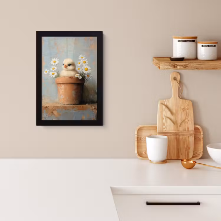 Cornice per foto - Vaso di fiori - Pulcino - Fiori — 3