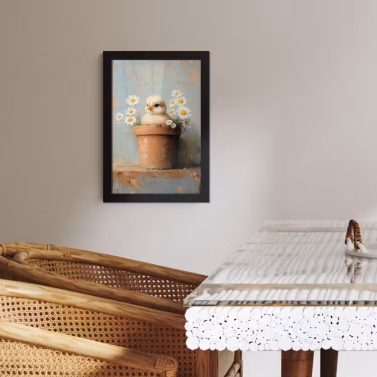Cornice per foto - Vaso di fiori - Pulcino - Fiori — 4