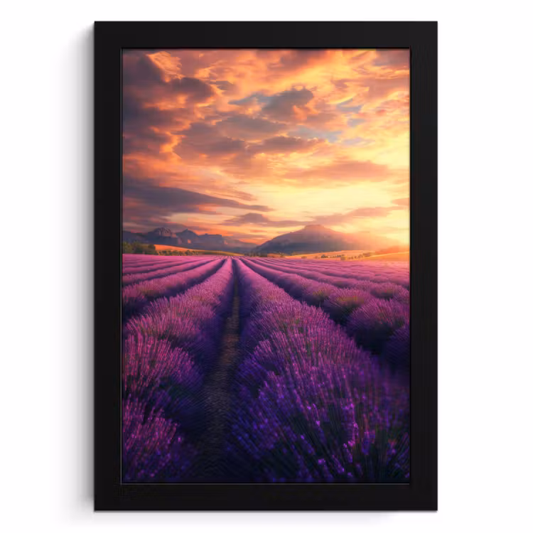 KitchenYeah - Cucina - Cornice per foto - Campo di lavanda - Tramonto - Viola — 1