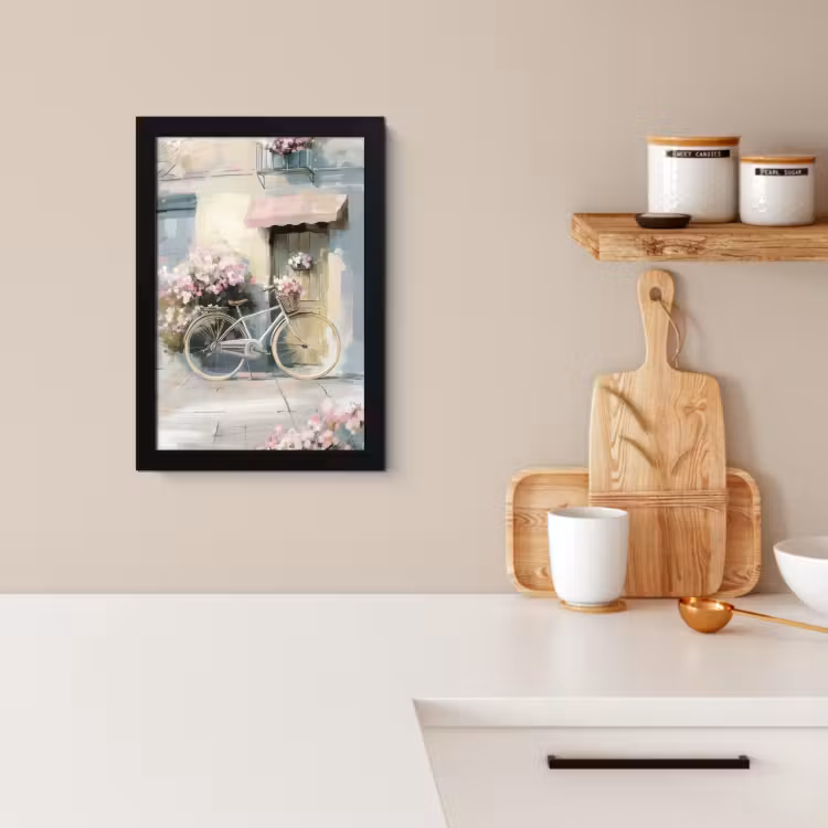 KitchenYeah - Cucina - Cornice per foto - Bicicletta - Colori pastello - Fiori — 3