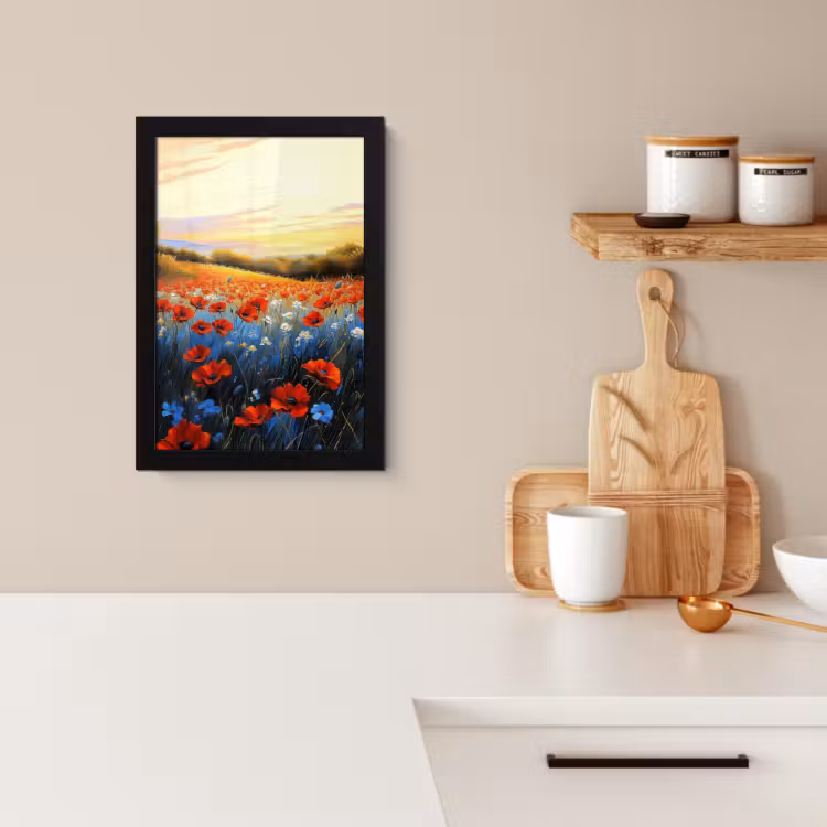 KitchenYeah - Cucina - Cornice per foto - Papavero - Campo di fiori - Colorato — 4