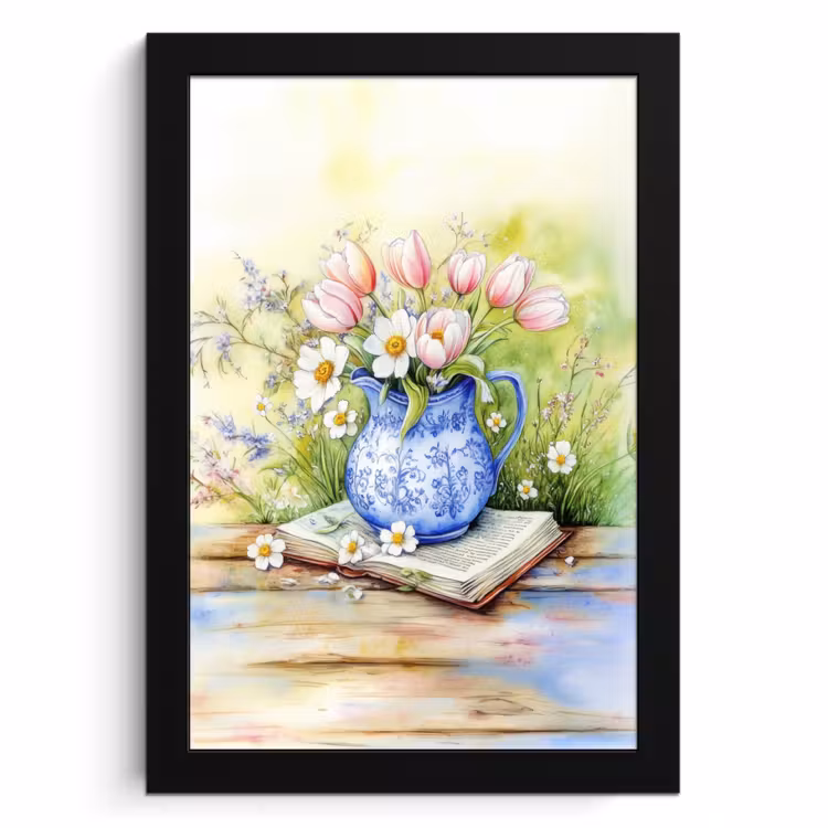KitchenYeah - Cucina - Cornice per foto - Vaso - Blu Delft - Margherite — 1