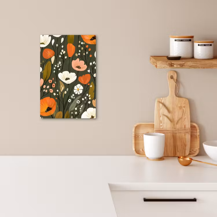 Dipinti su tela - Fiori - Illustrazione - Verde — 1