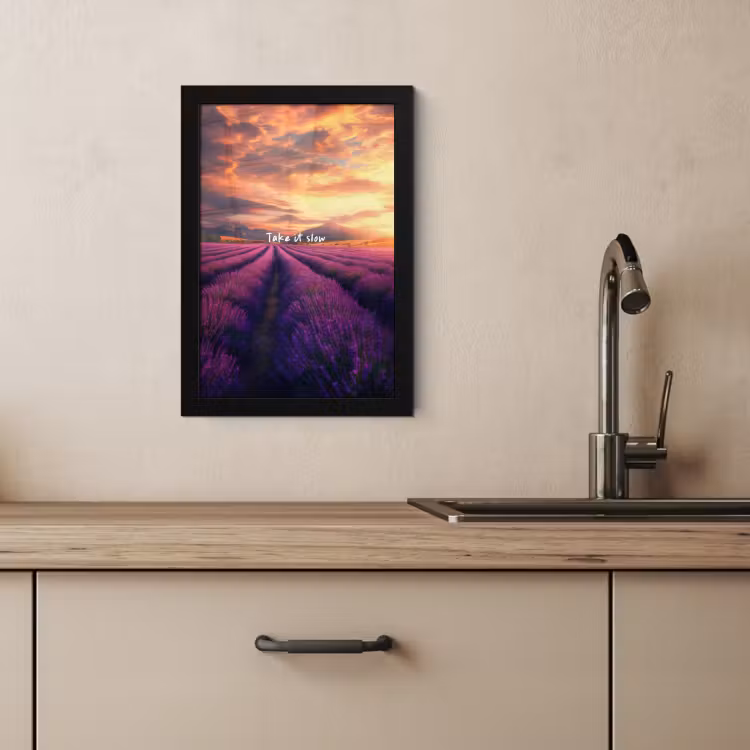KitchenYeah - Cucina - Cornice per foto - Campo di lavanda - Citazione - Tramonto — 2