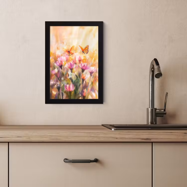 KitchenYeah - Cucina - Cornice per foto - Farfalle - Arancione - Fiori — 3