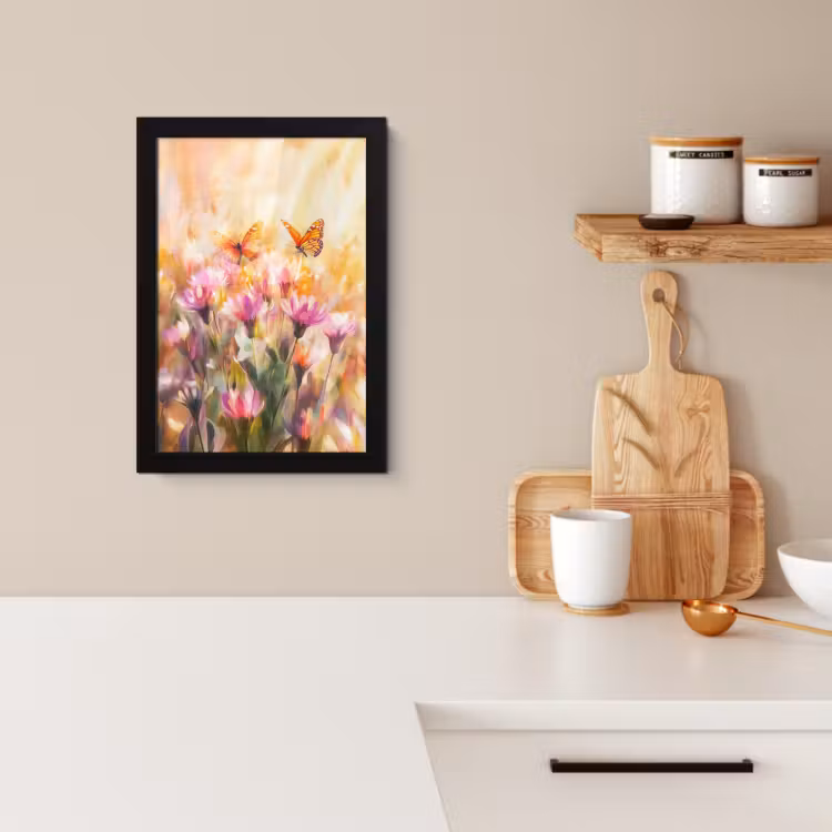 KitchenYeah - Cucina - Cornice per foto - Farfalle - Arancione - Fiori — 4