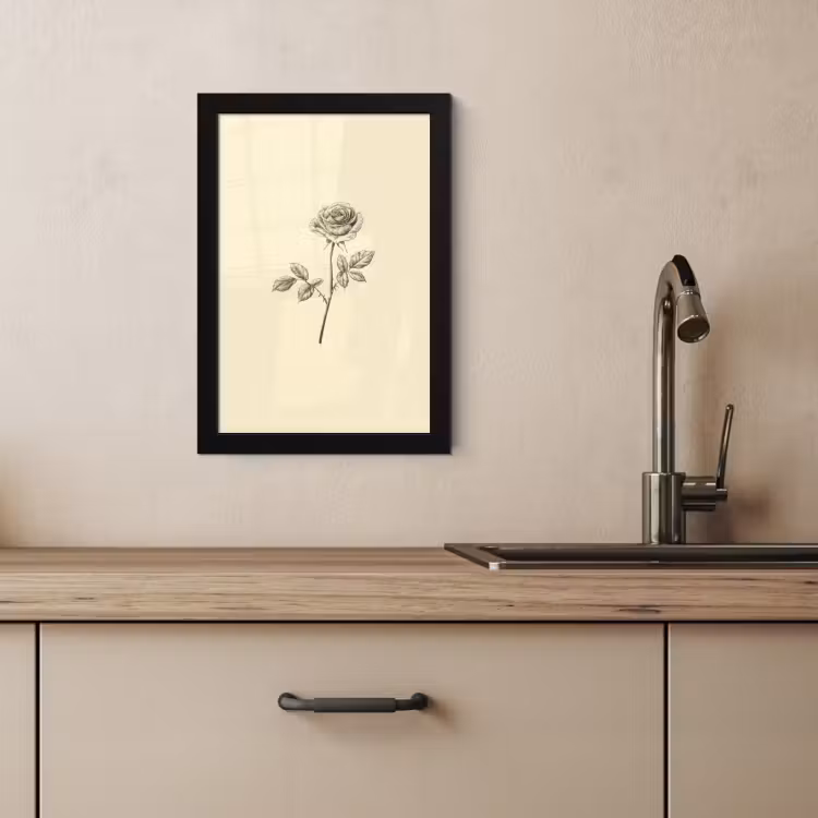 KitchenYeah - Cucina - Cornice per foto - Illustrazione - Nero - Rosa — 2