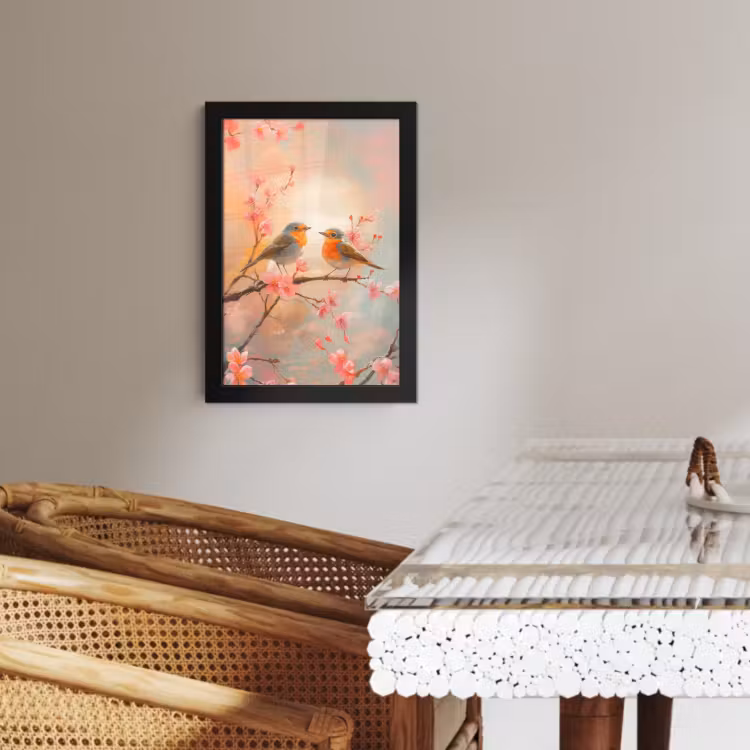 KitchenYeah - Cucina - Cornice per foto - Pettirosso - Ornamentale - Ramo in fiore — 4