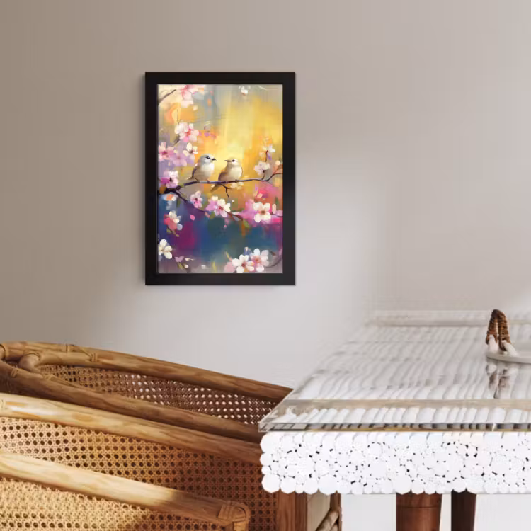 KitchenYeah - Cucina - Cornice per foto - Uccelli - Fiori - Rosa — 2