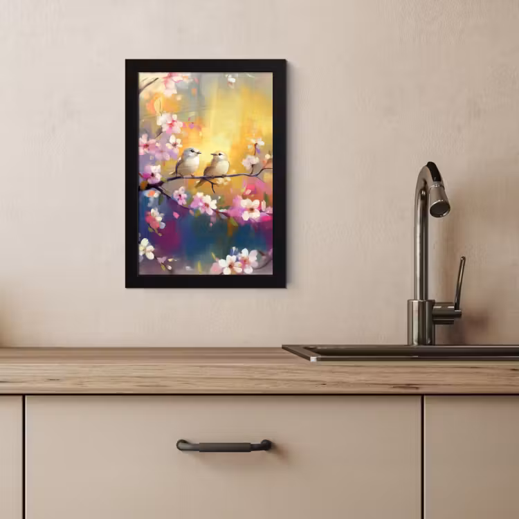 KitchenYeah - Cucina - Cornice per foto - Uccelli - Fiori - Rosa — 4