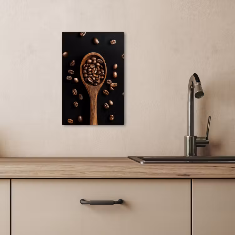 Dipinti su tela - Legno - Nero - Chicchi di caffè — 3