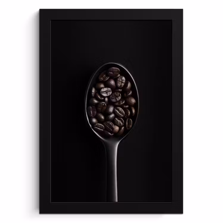 KitchenYeah - Cucina - Cornice per foto - Chicchi di caffè - Cucchiaio - Nero — 1