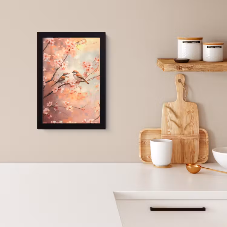 KitchenYeah - Cucina - Cornice per foto - Uccelli - Romantico - Ramo di fiori — 3