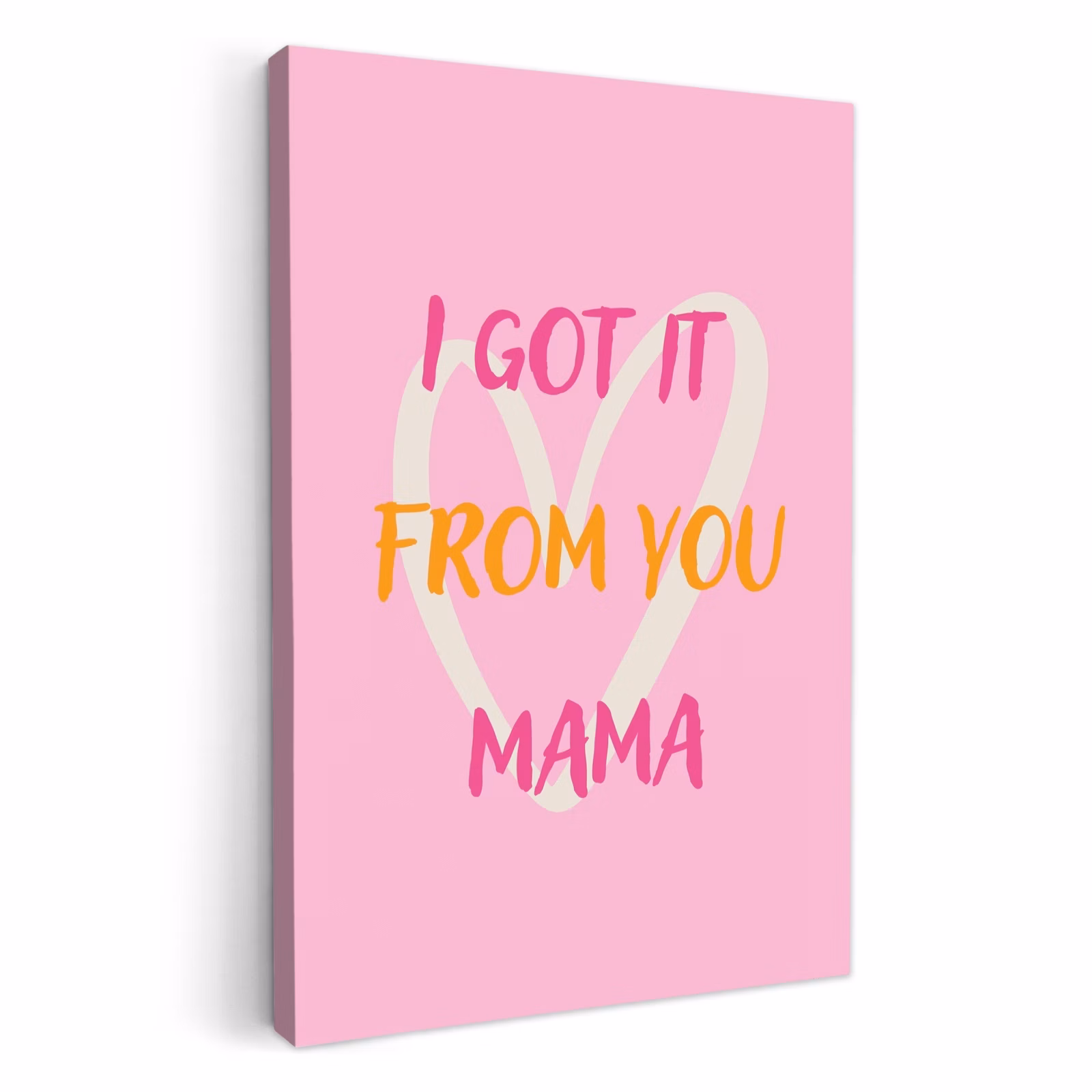 Dipinti su tela - Mamma - Citazione - Cuore - Rosa — 1