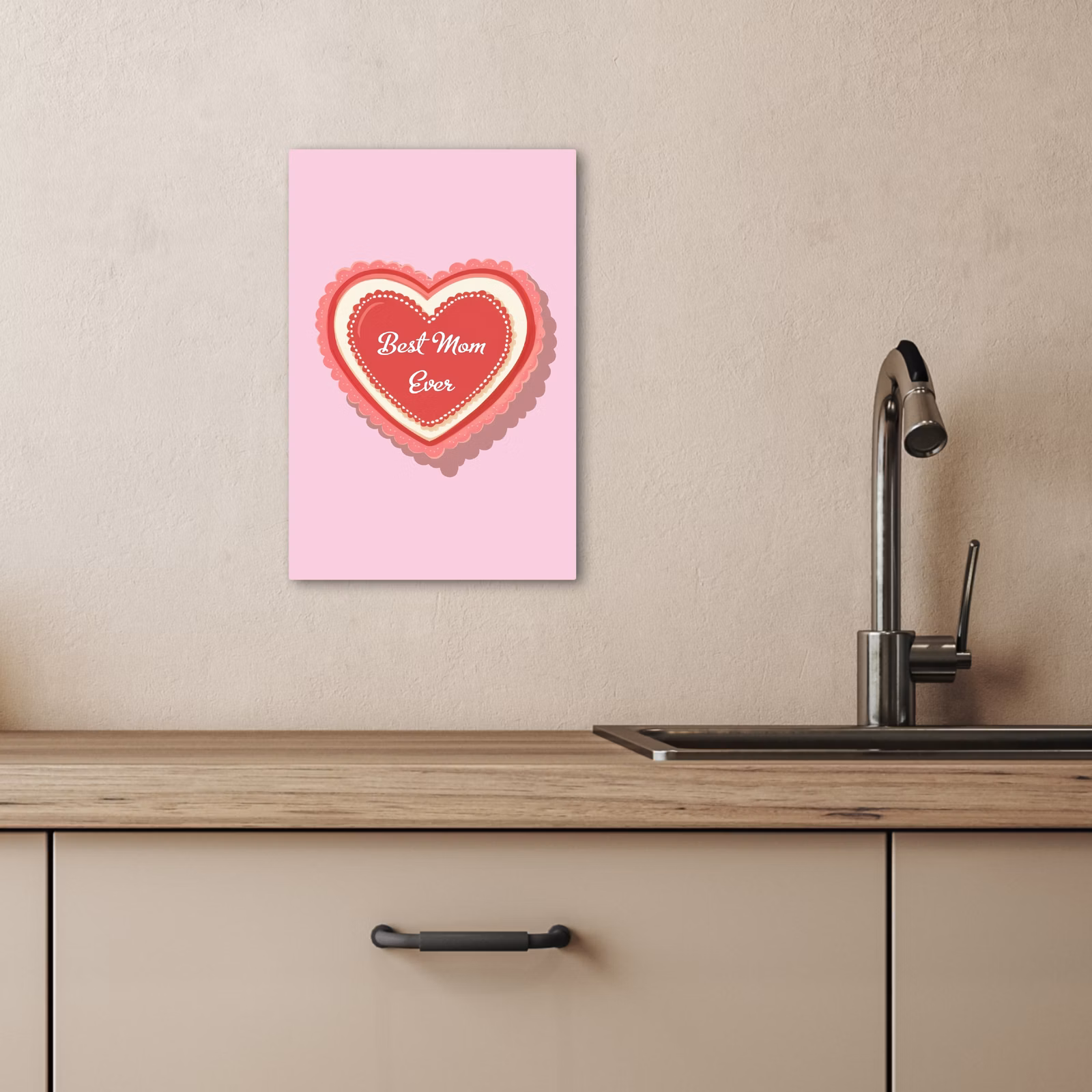 Dipinti su tela - Testo - Cuore - Madre - Rosa — 1