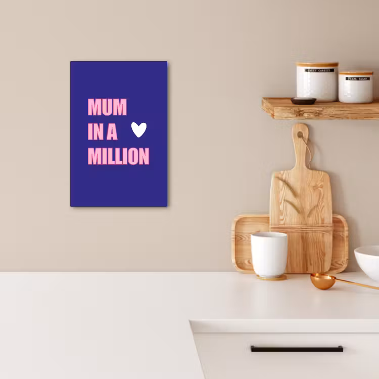 Dipinti su tela - Madre - Testo - Blu - Cuore — 3