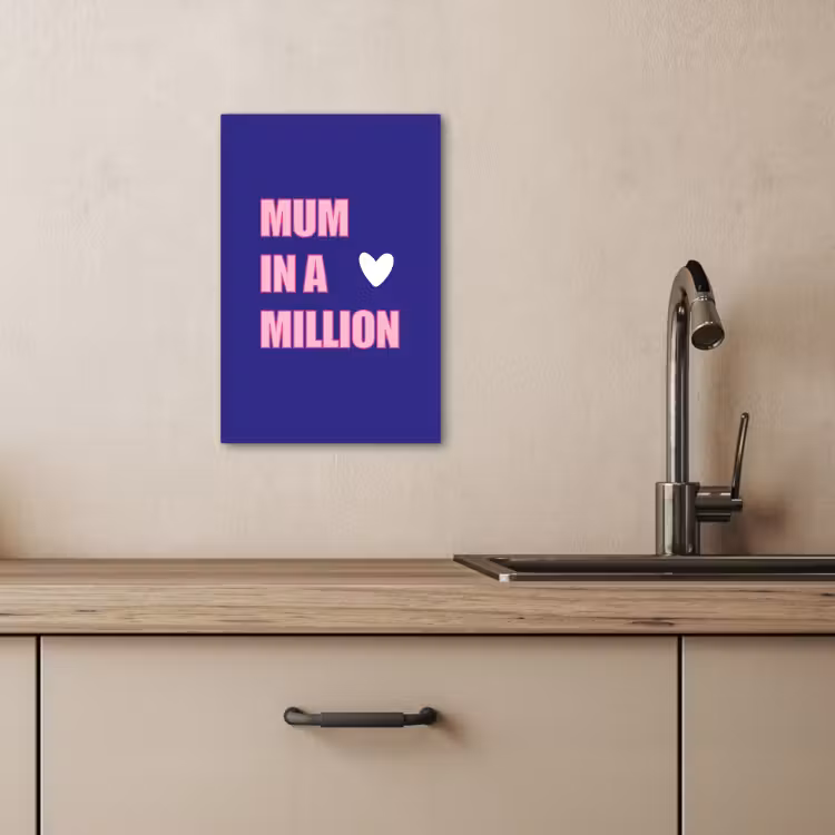 Dipinti su tela - Madre - Testo - Blu - Cuore — 4