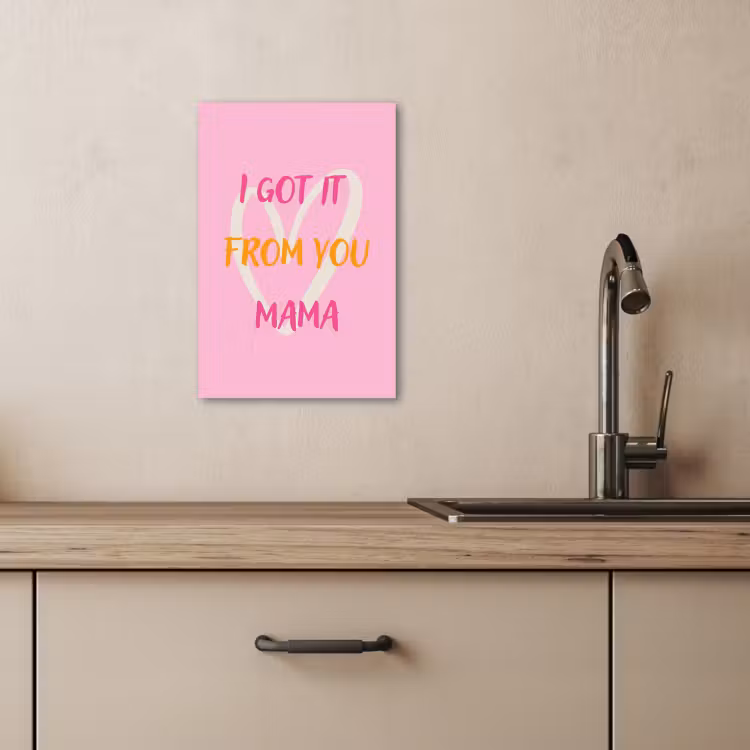Dipinti su tela - Mamma - Citazione - Cuore - Rosa — 4