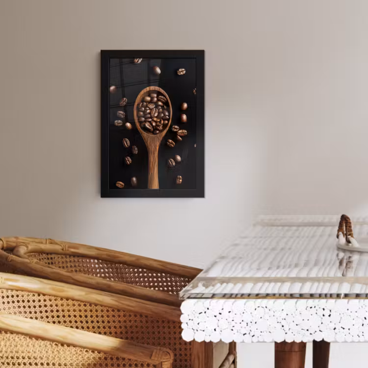 KitchenYeah - Cucina - Cornice per foto - Legno - Nero - Chicchi di caffè — 2