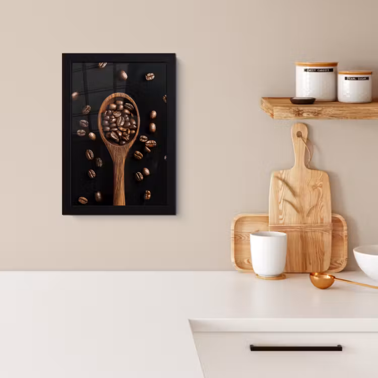 KitchenYeah - Cucina - Cornice per foto - Legno - Nero - Chicchi di caffè — 3