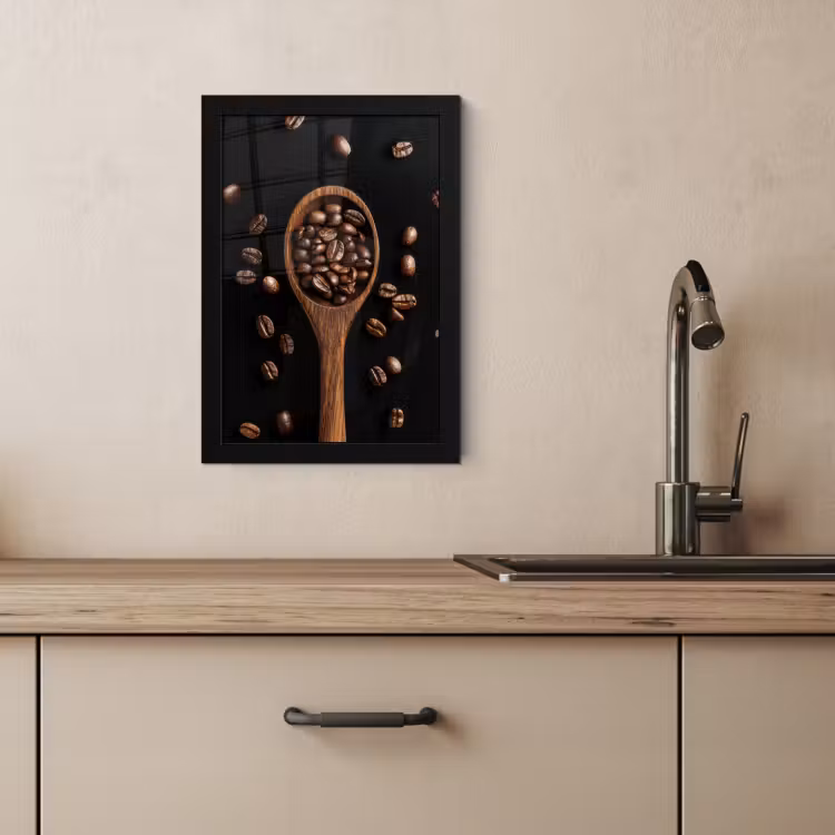 KitchenYeah - Cucina - Cornice per foto - Legno - Nero - Chicchi di caffè — 4
