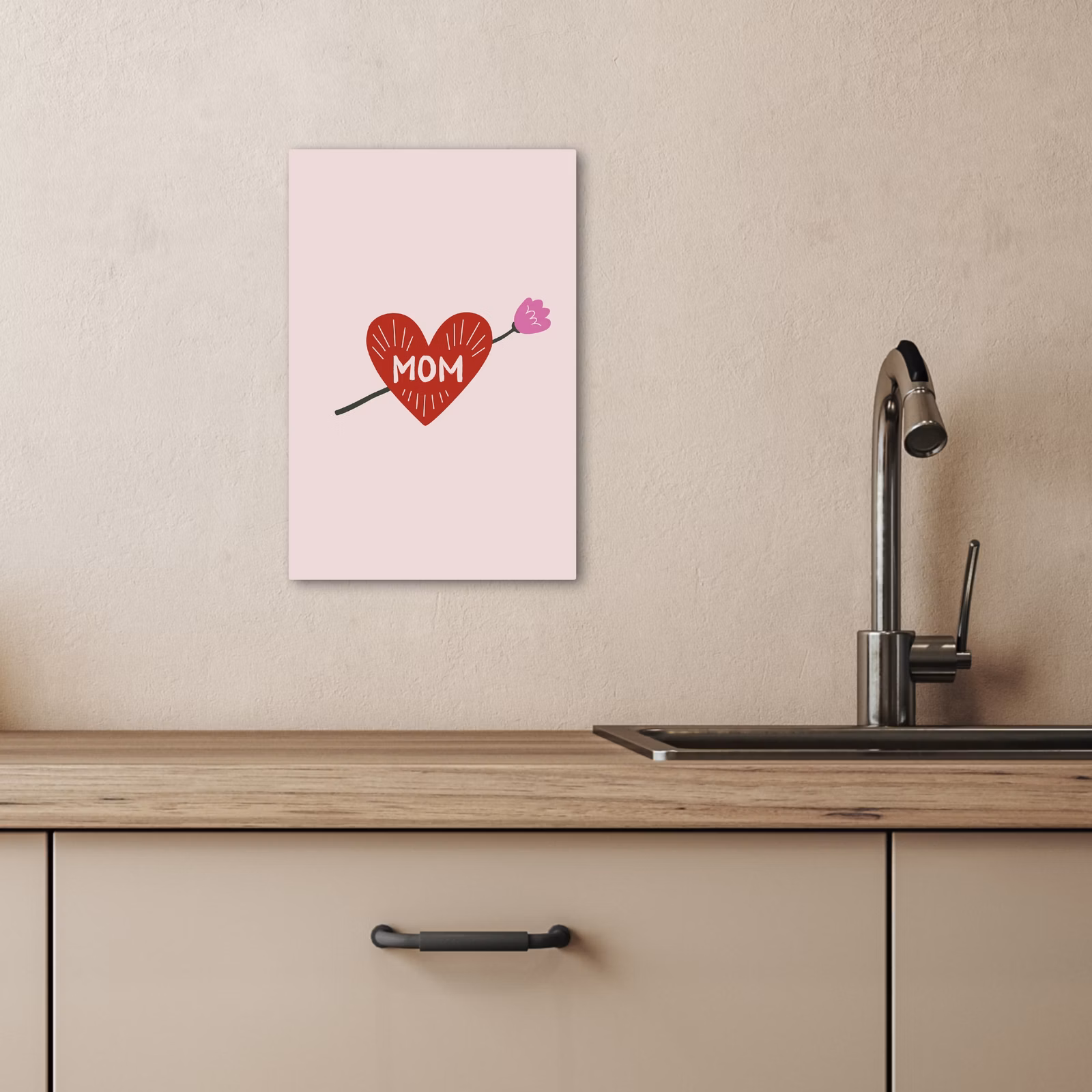 Dipinti su tela - Cuore - Rosso - Fiore - Madre — 1