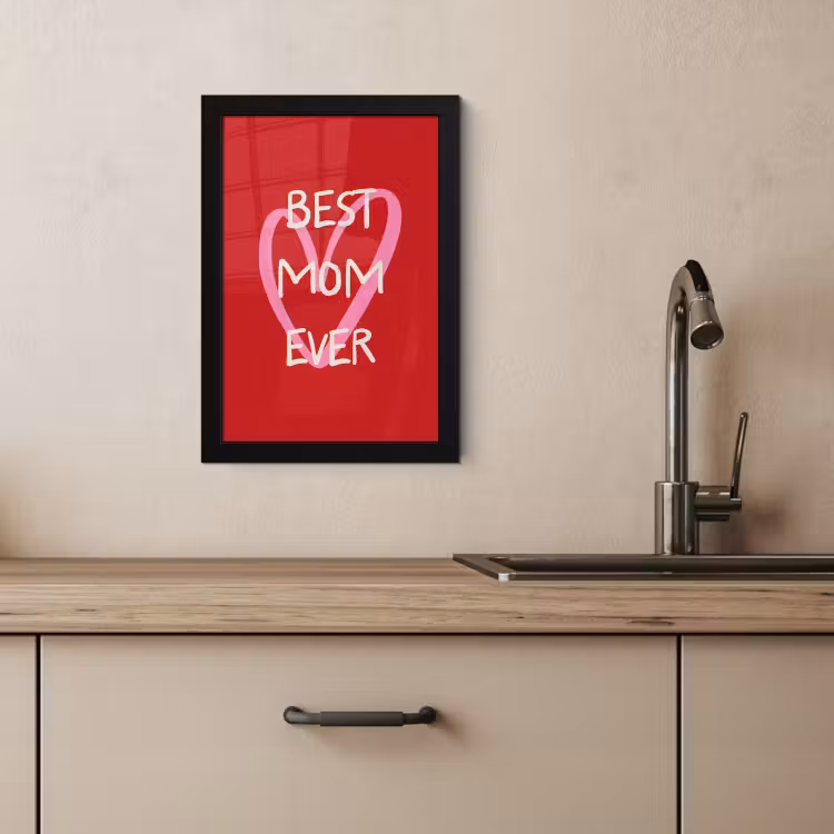 KitchenYeah - Cucina - Cornice per foto - Madre - Citazione - Cuore - Rosso — 2