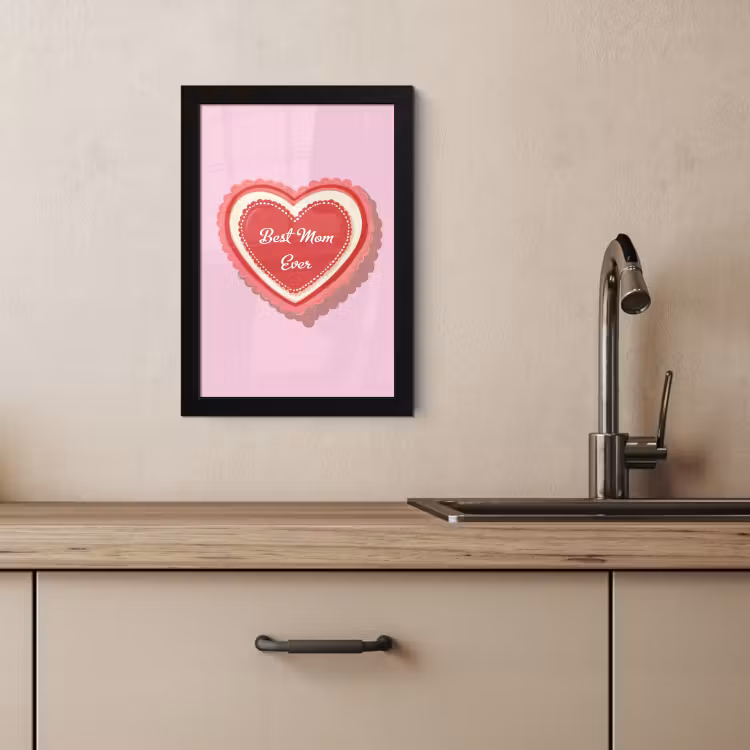 KitchenYeah - Cucina - Cornice per foto - Testo - Cuore - Madre - Rosa — 3