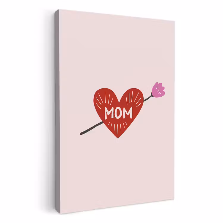 Dipinti su tela - Cuore - Rosso - Fiore - Madre — 2