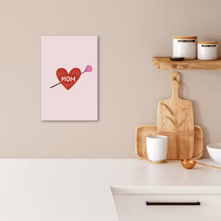 Dipinti su tela - Cuore - Rosso - Fiore - Madre — 3