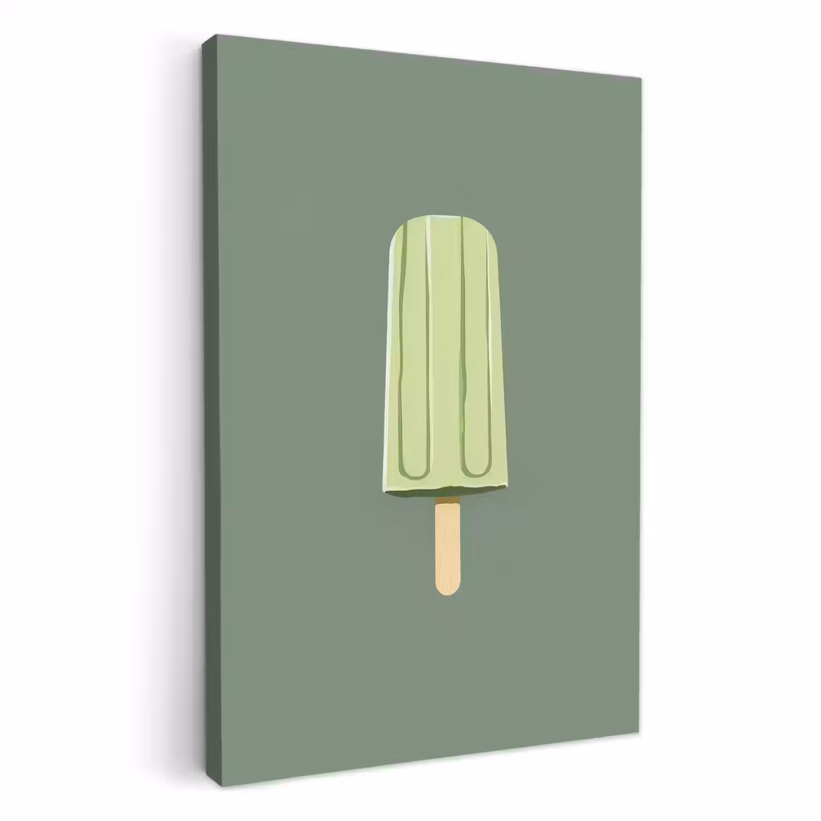 Dipinti su tela - Verde - Gelato all'acqua - Bastoncino - Illustrazione — 1