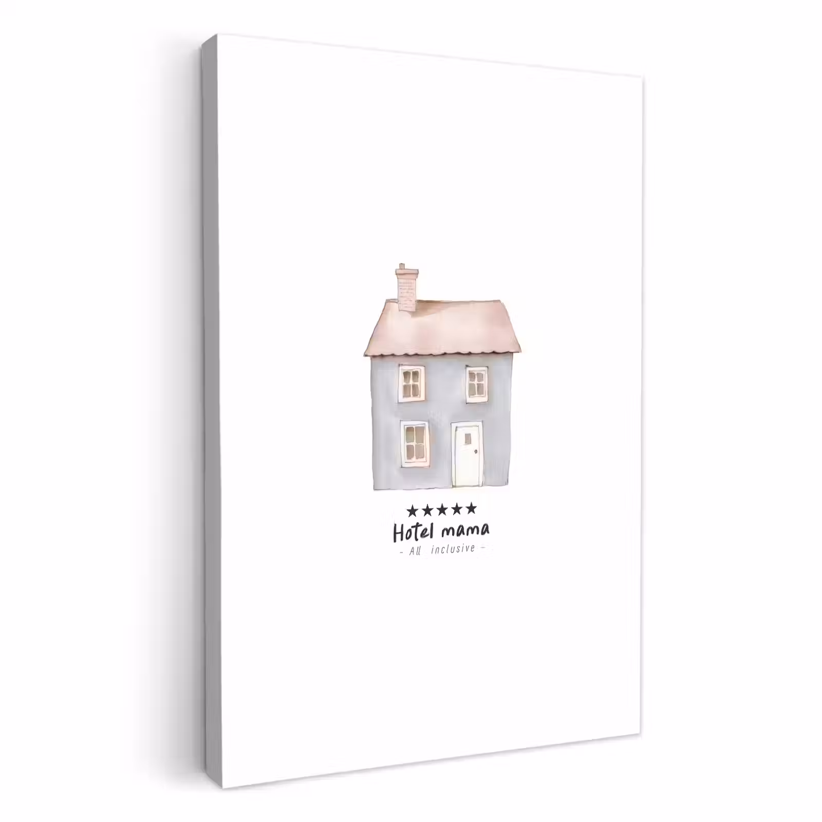 Dipinti su tela - Azzurro - Casa - Mamma - Testo — 1