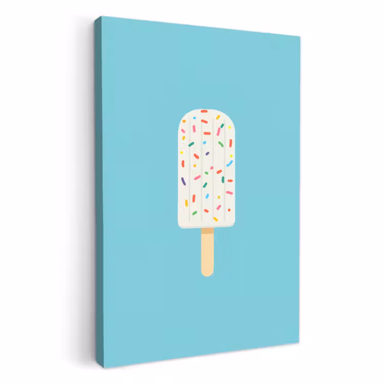 Dipinti su tela - Gelato - Bastoncino - Spolverini - Azzurro — 1