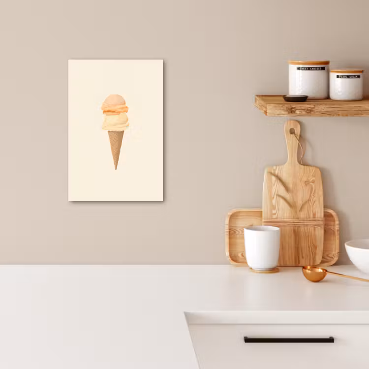 Dipinti su tela - Minimalista - Paletta per gelato - Corno - Beige — 4