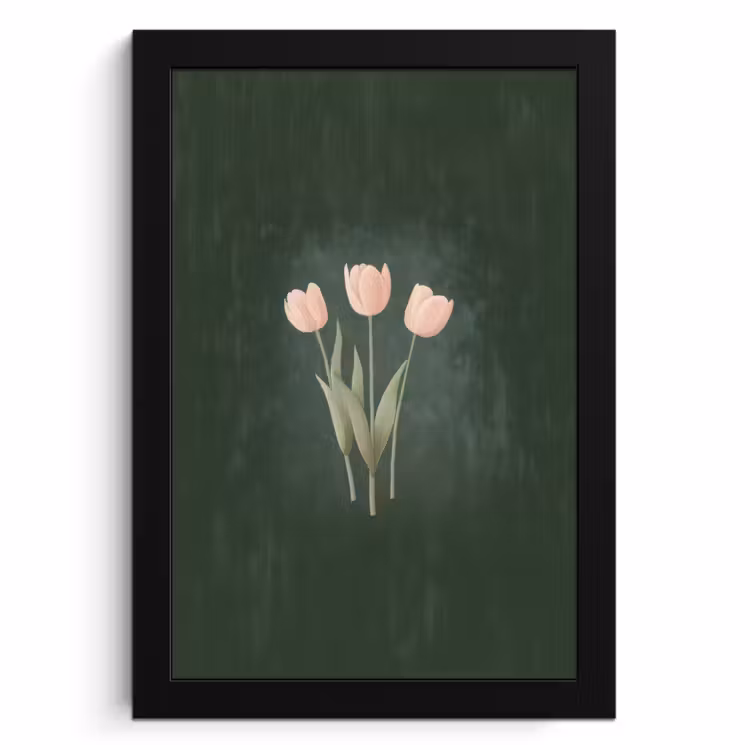 KitchenYeah - Cucina - Cornice per foto - Tulipani - Amore - Verde scuro — 1