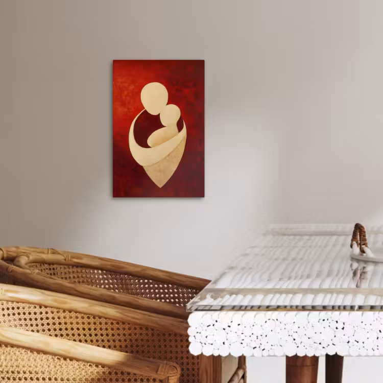Dipinti su tela - Astratto - Madre - Bambino - Rosso — 2